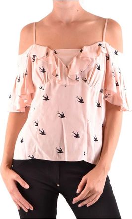Alexander McQueen Wl0486568 Top uit de Ss18 Collectie - Dames - Blouses & Shirts - Roze - Maat: S