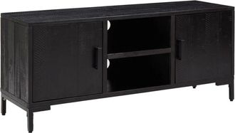vidaXL Tv Cabinet Black 110x35x48 cm Solid Pinewood Vidaxl