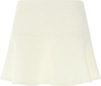 Gucci White Boucl wool skirt
