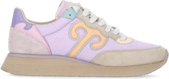 Wushu Ruyi Paarse Stoffen Leren Sneakers - Dames - Sneakers - Paars - 40 EU - Leer - Schoenen