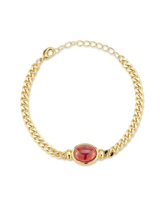 Chloe and Madison Chloe And Madison Jewelry 18K Plated Cz Pendant Bracelet