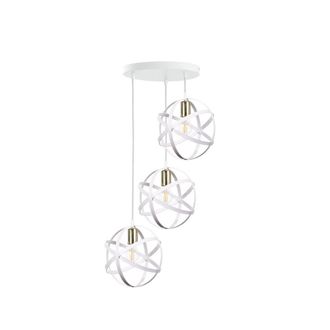 Netlighting Pola Cluster Pendant Ceiling Light White Gold 35cm 3x E27