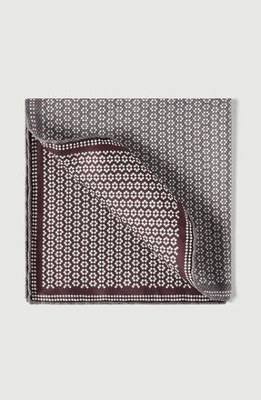 Brunello Cucinelli Silk geometric pattern pocket square in Grey at Nordstrom