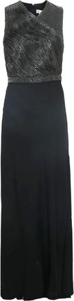 Carven sequin-embellished pleated maxi dress - Black