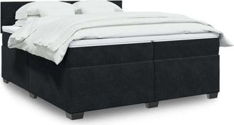 vidaXL Cama Box Spring Con Colch&oacute;n Terciopelo Negro 200x200 Cm Vidaxl