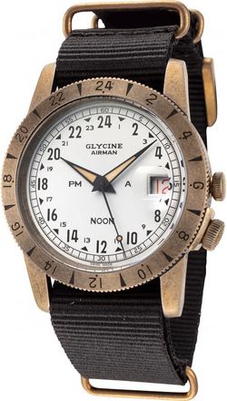 Glycine GL0378 Mens Airman Vintage Noon Antique Watch - Brown