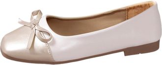 Generic Women Casual Loafers with Elegant Bowknot Detail Low Heel Flat Bottom Comfortable Footwear for Everyday Wear (White, 5.5)