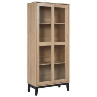 Beliani Beliani - Armario Decorativo Con Expositor De Vidrio Madera Clara Rumson