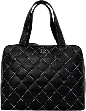Chanel Pre-owned Vintage Tote Bag - Dames - Vintage Handtas - Zwart - ONE Size - Leer - Vintage