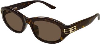 Balenciaga Ovale Zonnebril - unisex - Zonnebrillen - Bruin - 55 MM - Accessoires