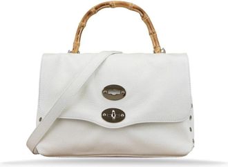 Zanellato Leren Schoudertas Girello - Dames - Handtassen - Wit - ONE Size - Leer - Tassen