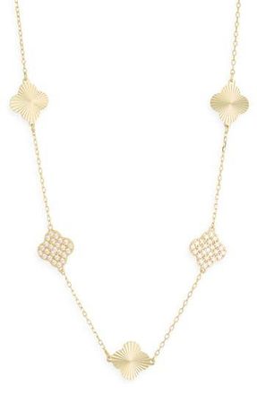 Argento Vivo Mix Clover Station Necklace in Gold at Nordstrom Rack
