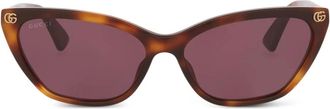 Gucci logo-detail cat-eye sunglasses - women - Acetate - 58 - Brown