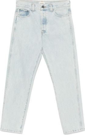Khaite Lichtblauwe Jeans met Knoopsluiting - Dames - Regular Fit Jeans - Blauw - W29 - Katoen - Jeans