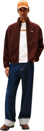 Tommy Jeans Heren Teddy Fleece-jas in reguliere pasvorm (Bruin)