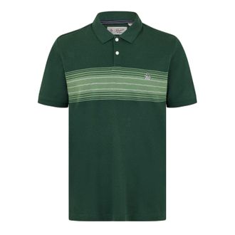 Original Penguin Heren Gestreept Polo Shirt (Groen)
