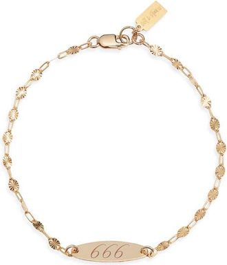 Set & Stones Engraved Angel Number Bracelet in Gold /666 at Nordstrom
