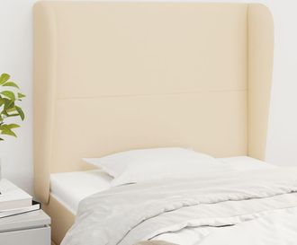 vidaXL Cabecero Con Orejas De Tela Color Crema 103x23x118/128 Cm Vidaxl