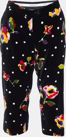 Moschino Moschino Cheap and Chic Black Printed Velvet Capri Pants M