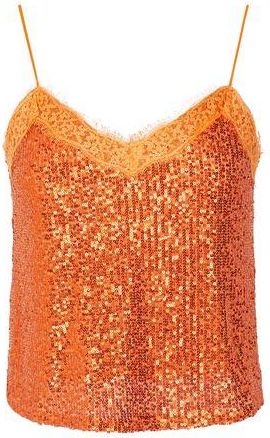 8 by YOOX SEQUIN LACE-TRIM CAMISOLE
