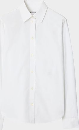 Burberry Ellora Check-Lined Cotton Poplin Button-Down Shirt