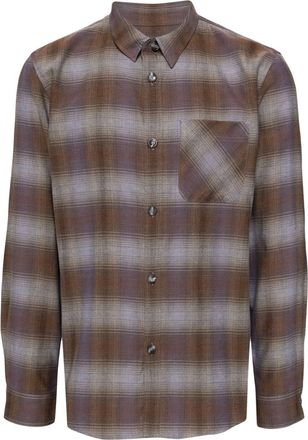 A.P.C. checked cotton shirt - men - Cotton - L - Brown