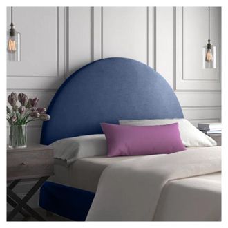 Casa Echo Blue Plush Double 26 inch Strutted Headboard