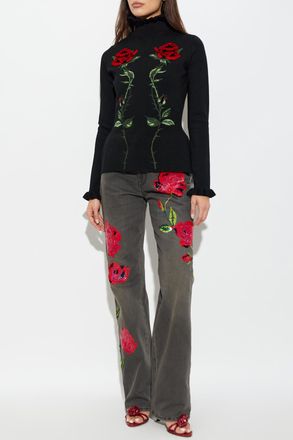 Blumarine Jeans With Appliqu&eacute;, Womens, Grey