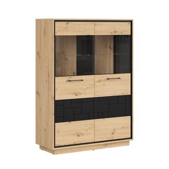 Petits Meubles Vajillero 2 puertas estratificado marr&oacute;n Negro