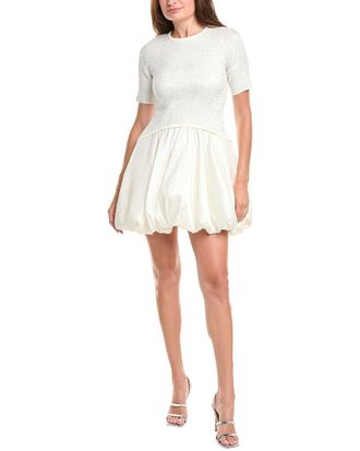 SIMKHAI Simkhai Kenz Knit Combo Ruffle Mini Dress