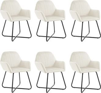 vidaXL Vidaxl - Sillas De Comedor 6 Unidades De Terciopelo Crema
