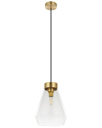Eglo Eglo Montey 1 Light Pendant With Brushed Gold Finish & Clear Glass Shade