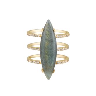 Adornia Adornia Labradorite Marquis Ring 14k gold vermeil