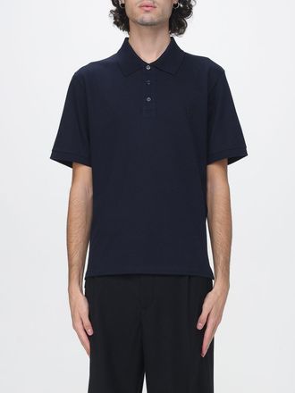 Saint Laurent Polo a maniche corte in cotone con monogramma YSL ricamato