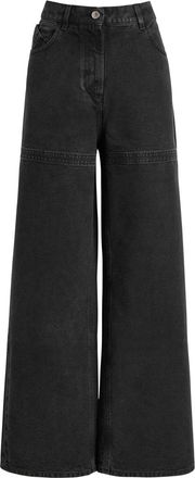 The Attico Cut-out Wide-leg Jeans - Black - 27 (W27 / UK8-10 / S)