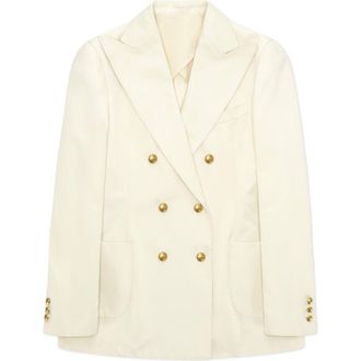 Fortela Classic Double Breasted Jacket in Ecru at Nordstrom, Size 40 Eu