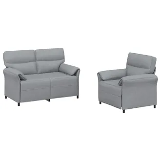 vidaXL Set Di Divani 2 Pz Grigio Chiaro Tessuto Vidaxl