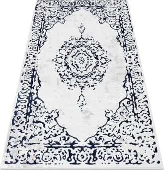 RugsX Alfombra Allure 1961 Ornamento, Marco - Estructural, Elegante, Glamurosa Blanco / Azul Blue 240x330 Cm