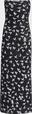 Stella McCartney Flying Bird Haze Mesh Maxi Dress