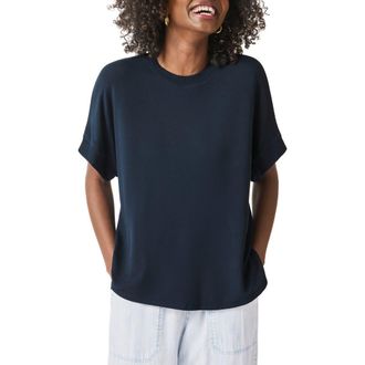 Splendid Supersoft Short Sleeve Sweatshirt in Navy at Nordstrom Rack, Size X-Small