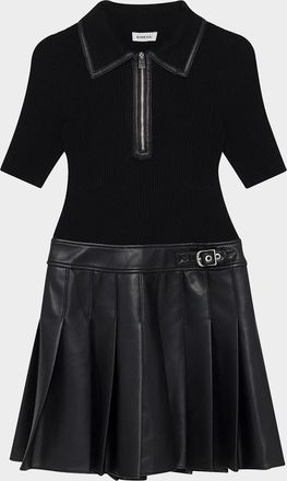 SIMKHAI Linnie Pleated Combo Mini Dress