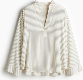 H&M Oversized Viskosebluse - White