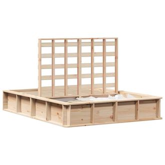 Berkfield Home Beautiful Bed Frame Solid Pine Wood 140 x 190 cm Solid Pine Wood in Natural