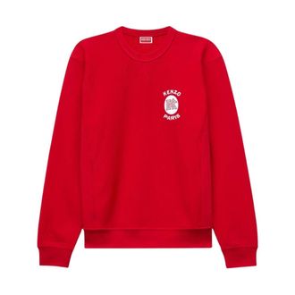 Kenzo Hoodies & sweatvesten, Heren, Rood, M, Katoen, Paris Emblem Sweatshirt