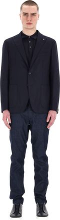 Tagliatore Montecarlo Line Wool Hopsack Jacket