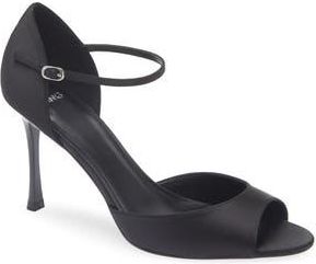 Mango Satin Stiletto Sandal in Black at Nordstrom Rack, Size 6.5Us / 37Eu