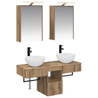 vidaXL Juego De Muebles De Ba&ntilde;o 5 Uds. Roble Artisan Vidaxl