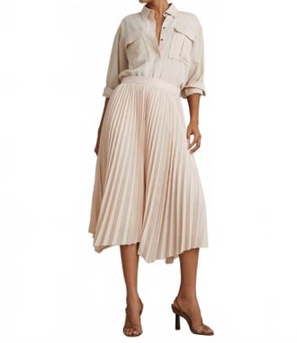 Reiss Azalea Asymmetric Pleated Skirt In Blush