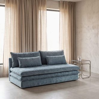 Maisons du monde Sof&aacute; cama con arc&oacute;n de 2/3 plazas verde azulado