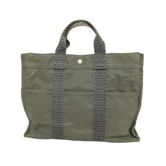 Herm&egrave;s Gray Nylon Tote Bag (Pre-Owned)